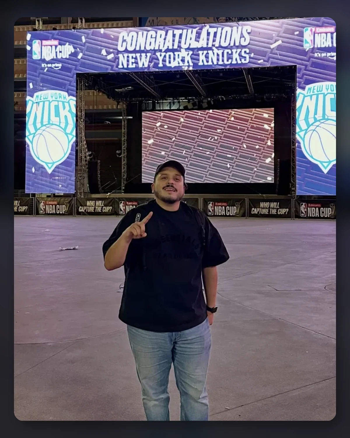 Rob Lopez at the NBA Cup venue