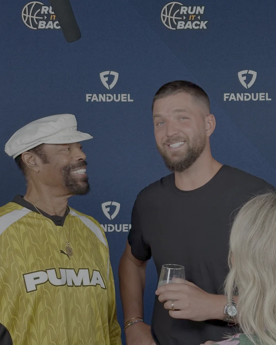Chandler Parsons and Walt Clyde Frazier at the Run It Back launch event