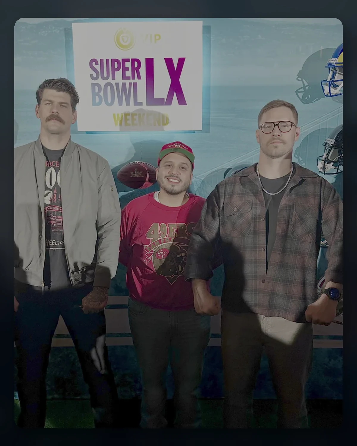 Rob Lopez with the Bussin' With The Boys hosts